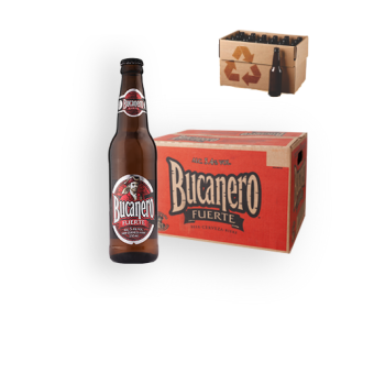 Caja Cerveza Bucanero, 24 botellas de 350ml Con Retorno de Vacio - Recogida en Sucursales