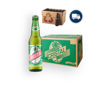 Caja Cerveza Cristal, 24 botellas de 350ml Con Retorno de Vacio - Cargar en Holguin