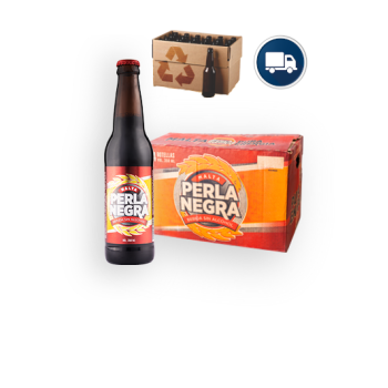 Caja Malta Perla Negra, 24 botellas 350ml Con Retorno de Vacio - Cargar en Holguin